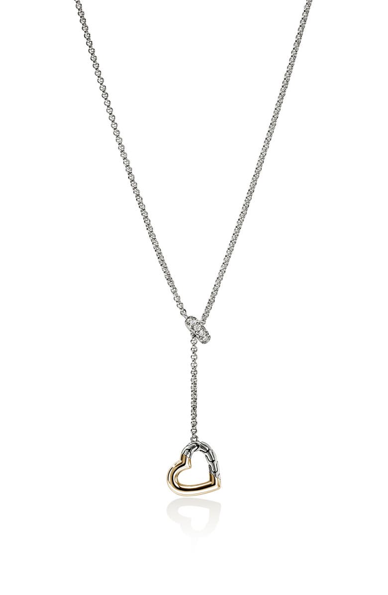 John Hardy Essentials Heart Lariat Necklace, Main, color, 