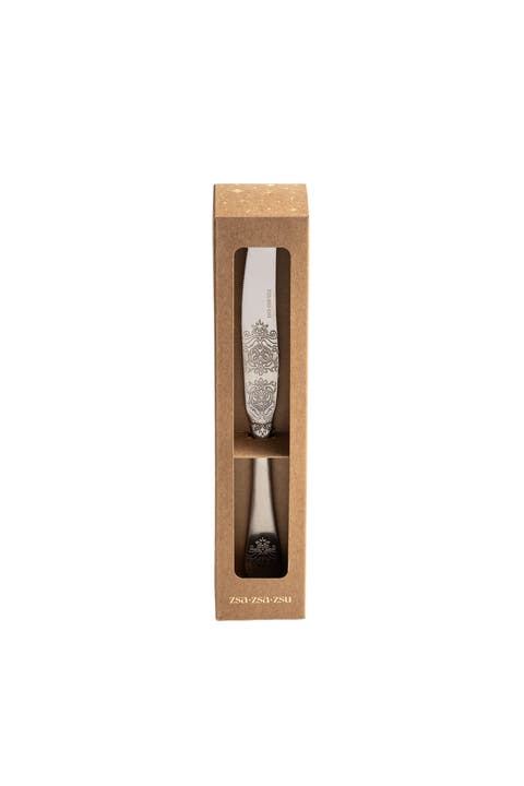 Dume Patterned Stainless Steel Dinner Knife Set of 4