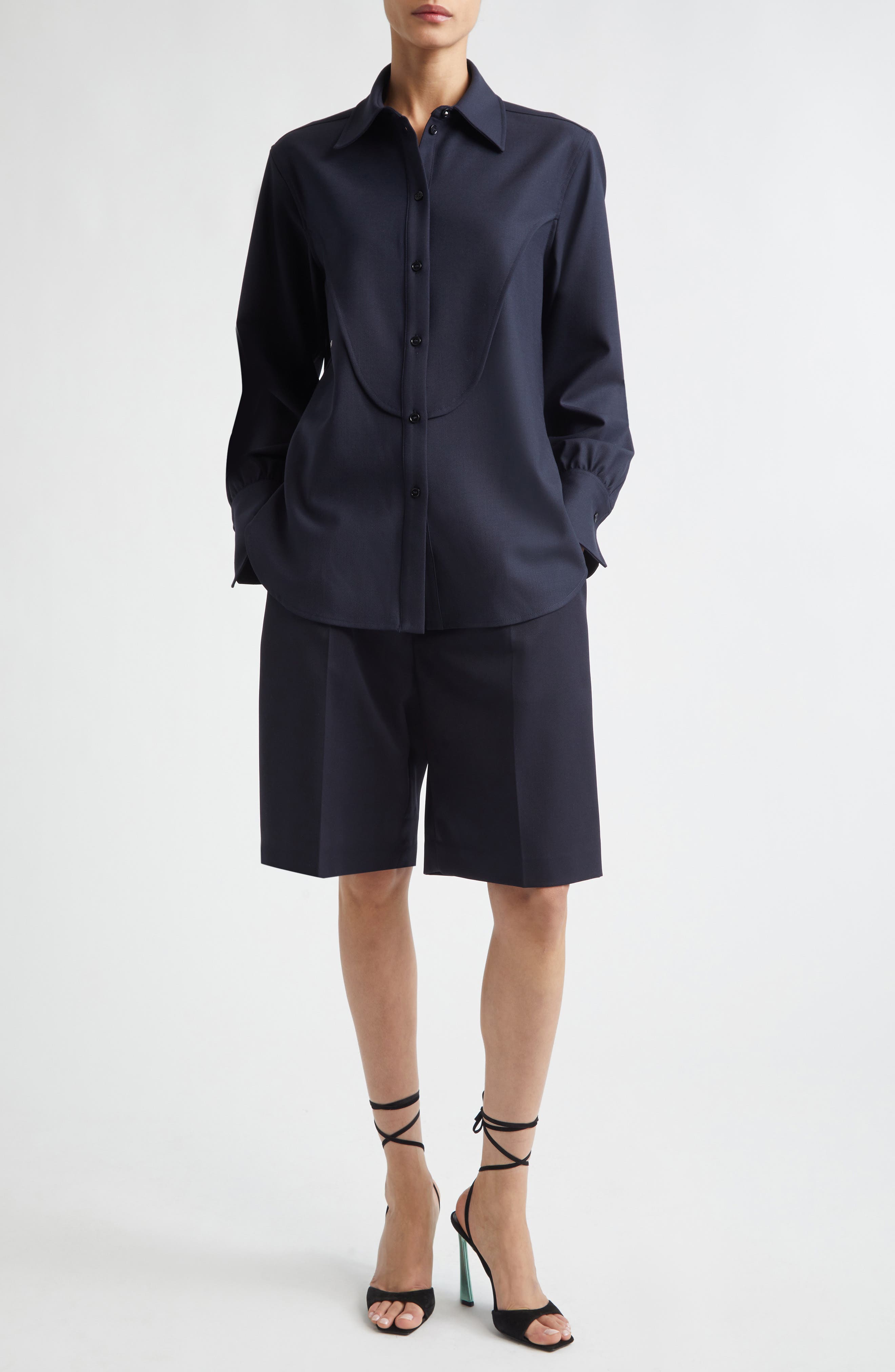 Tailored Wool Blend Bermuda Shorts - image 2