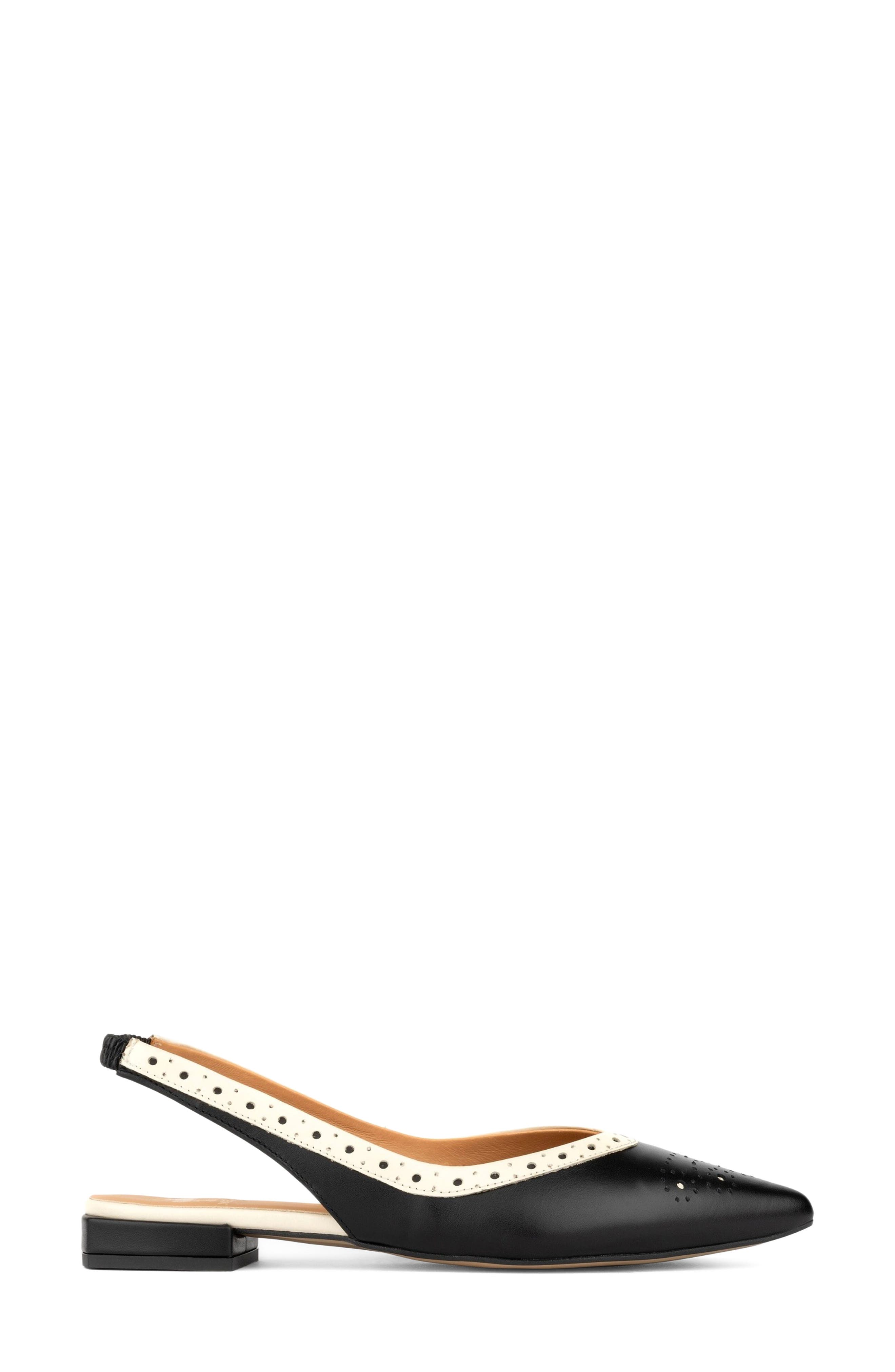 Holly Pointed Toe Slingback Flat, Alternate, color, BLACK