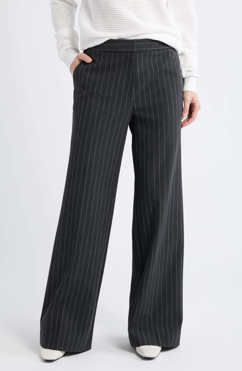Nordstrom Pinstripe Wide Leg Pants, Main, color, 
