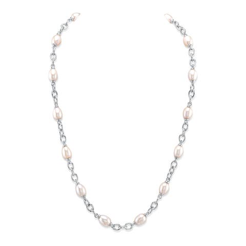 White Freshwater Baroque Pearl Miren Necklace