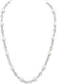 The Pearl Source White Freshwater Baroque Pearl Miren Necklace