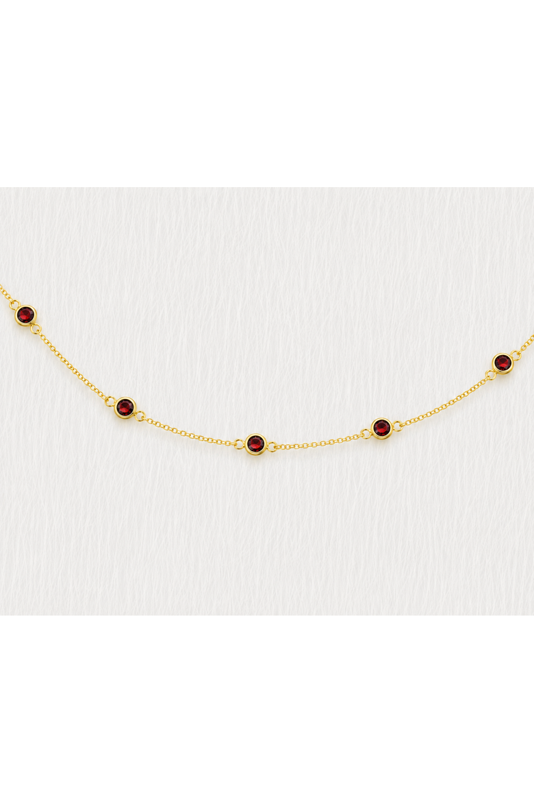 January Birthstone Bracelet Garnet, Alternate, color, Gold