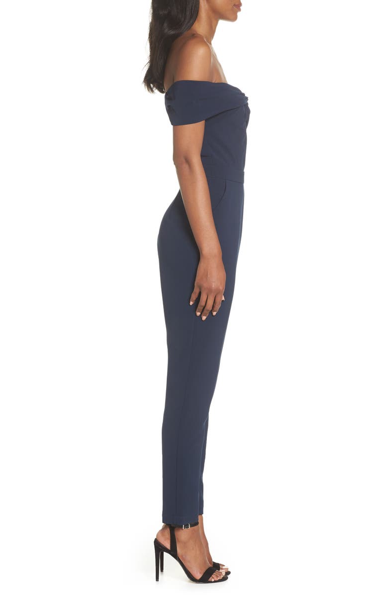 Adelyn Rae Karlie Off the Shoulder Jumpsuit, Alternate, color, 