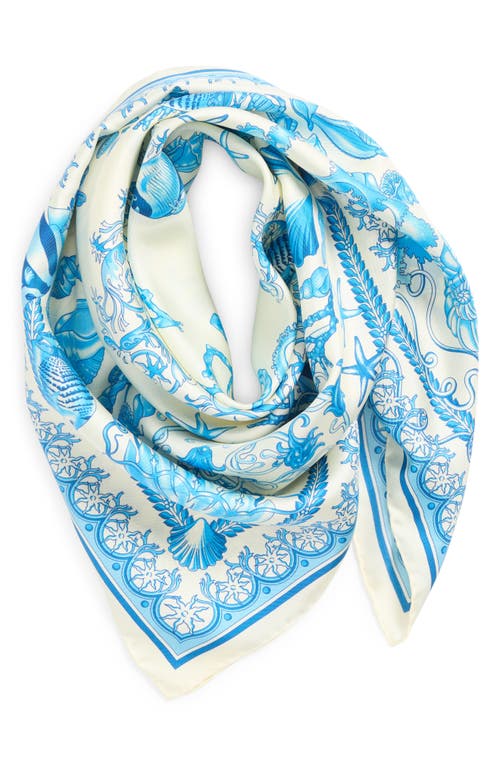 Versace Underwater Barocco Silk Square Scarf