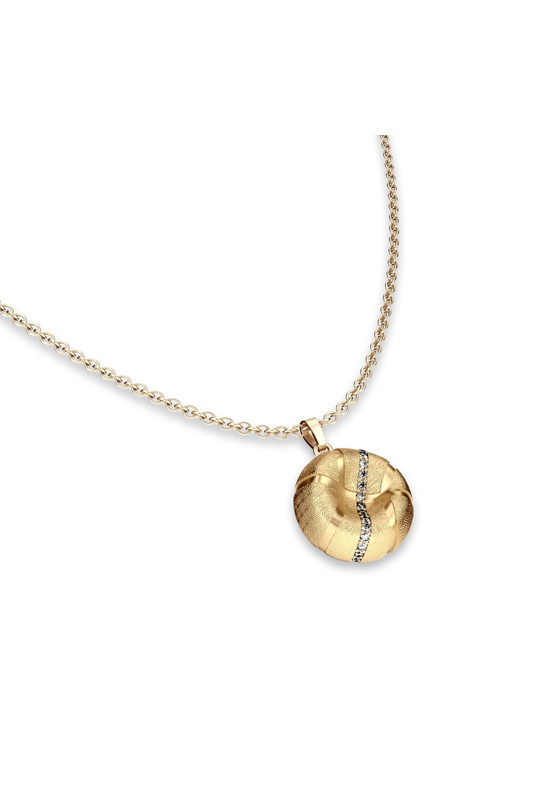 The Basketball Crooked Ball Linear Diamond Necklace, Alternate, color, Gold / White Diamond