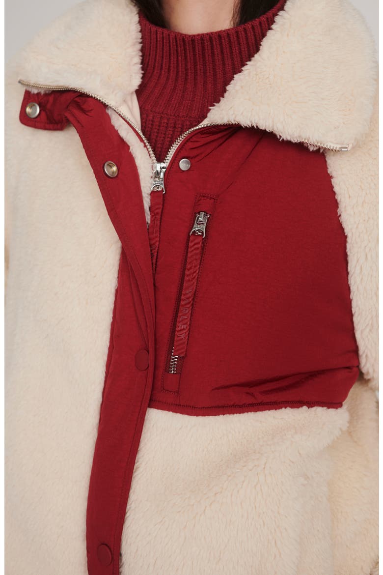 Kalyn Sherpa Fleece Jacket, Alternate, color, SANDSHELL/ RUMBA ROSE