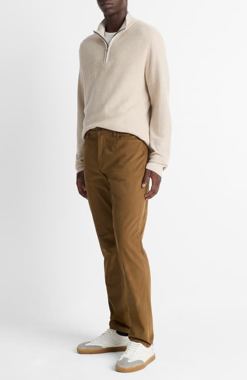 Vince Dylan Slim Fit Peached Stretch Cotton Pants In Brown