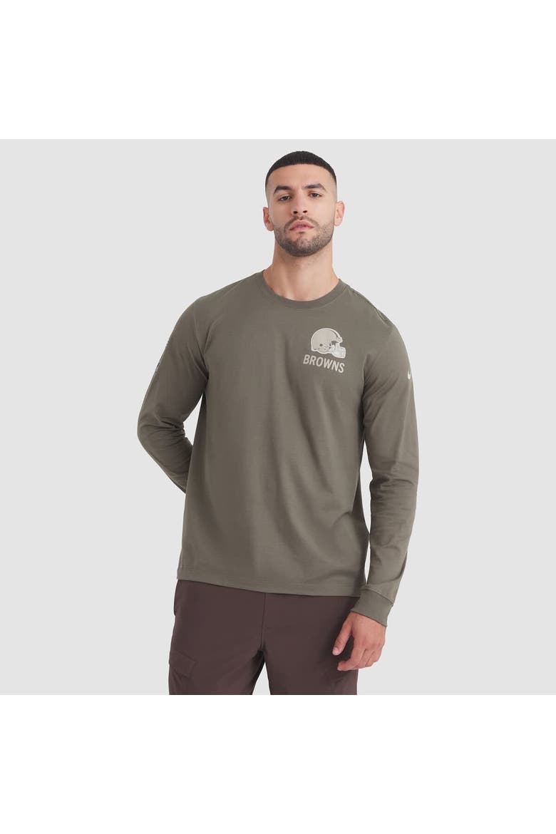 Men's Nike Olive Cleveland Browns 2025 Salute to Service Sideline Long Sleeve T-Shirt, Main, color, Olive