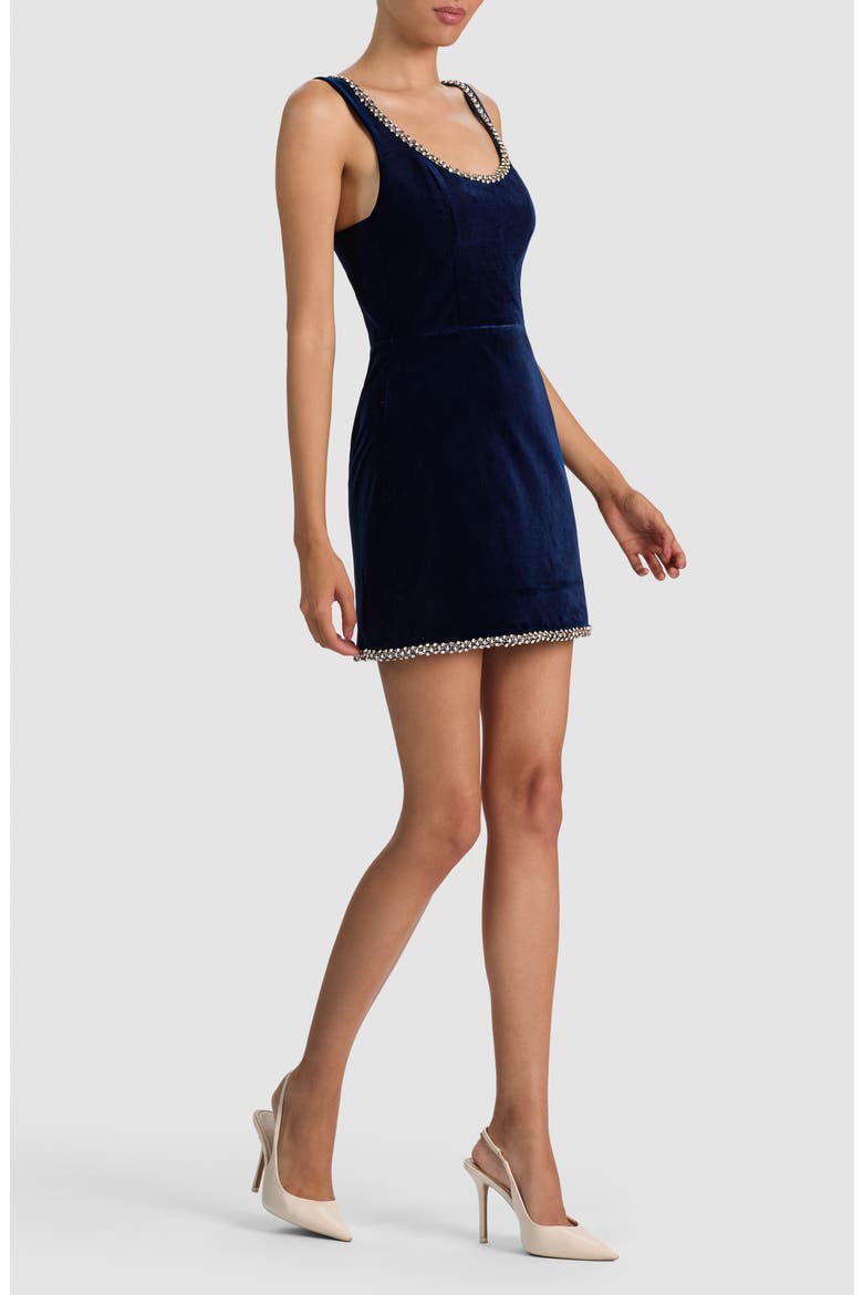 Charlotte Scoop Neck Fitted Minidress, Alternate, color, MIDNIGHT BLUE