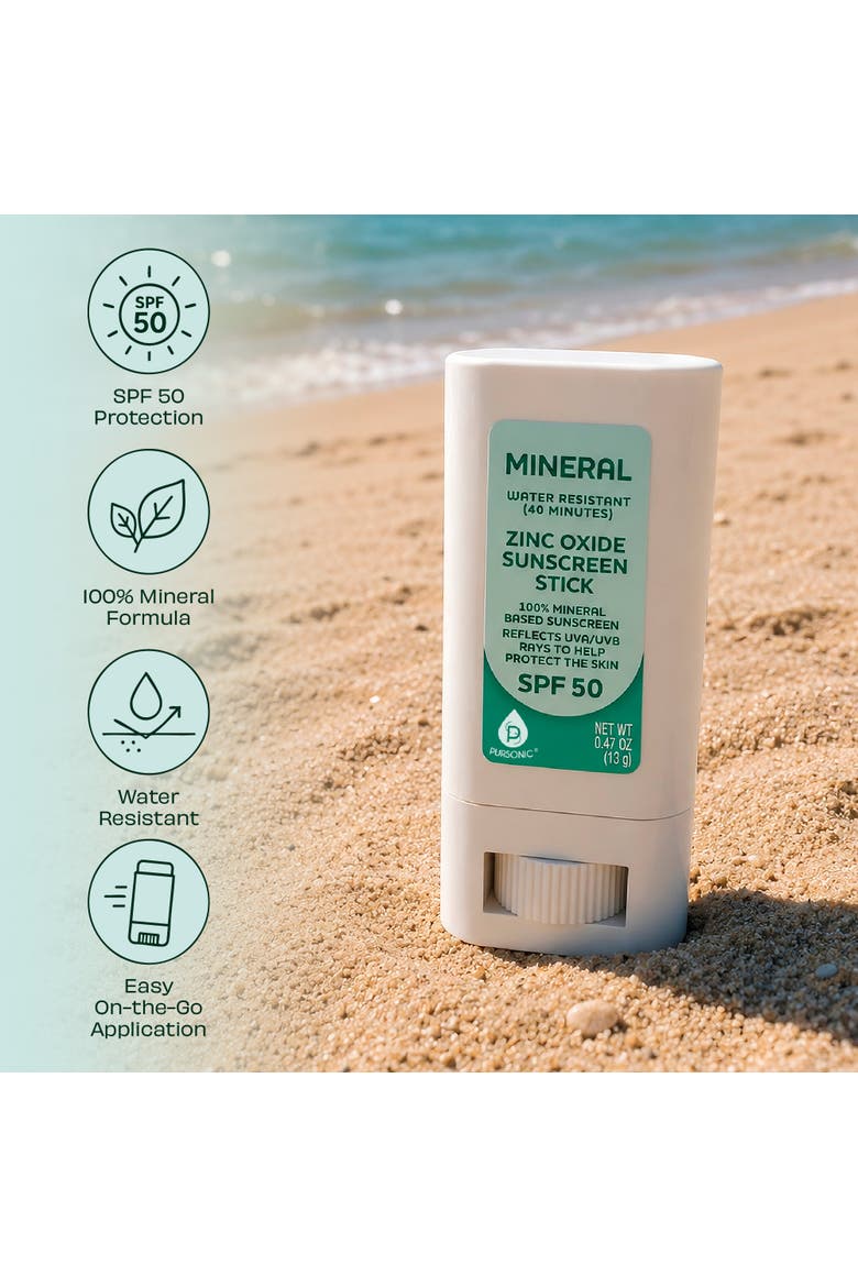 Mineral Zinc Oxide Sunscreen Stick SPF 50, Alternate, color, White