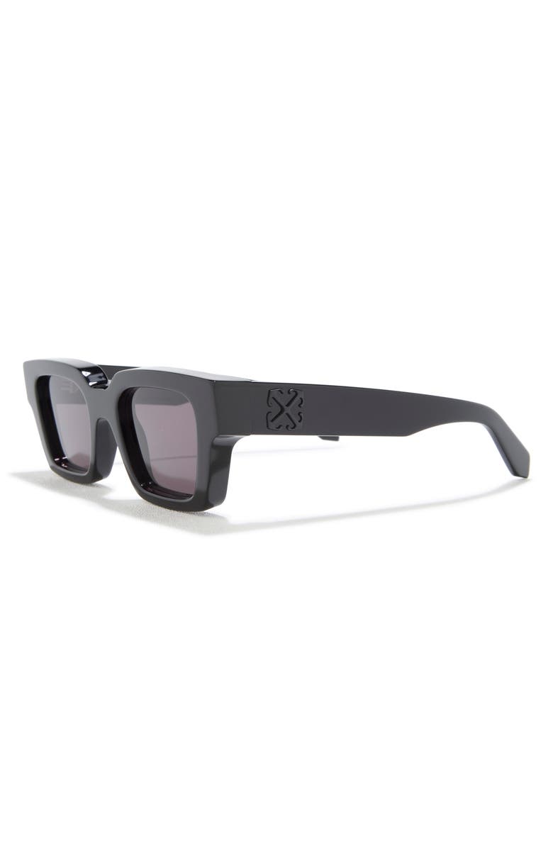 Off-White 50mm Virgil Square Sunglasses, Alternate, color, Black/Logo Black - Dark Grey
