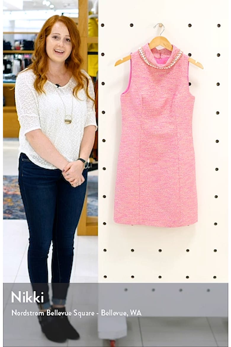 Portia Embellished Mock Neck Shift Dress video