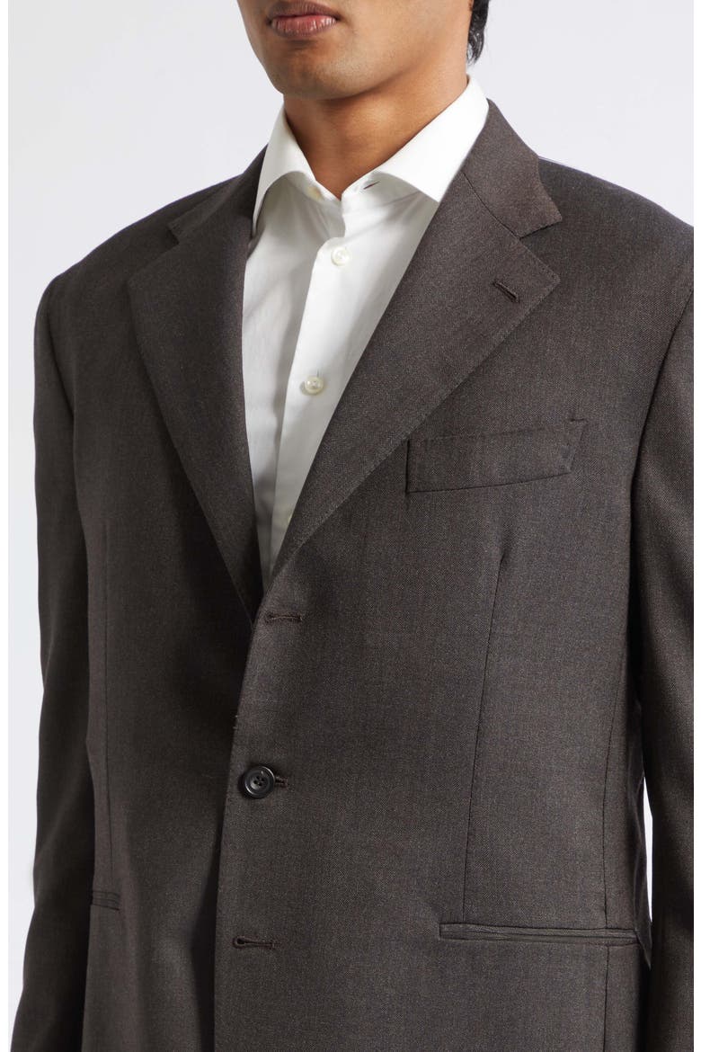 Waverly High Twist Wool Suit, Alternate, color, CHARCOAL-BROWN