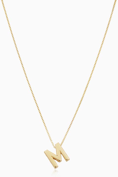 14K Gold Love Letter Initial Necklace