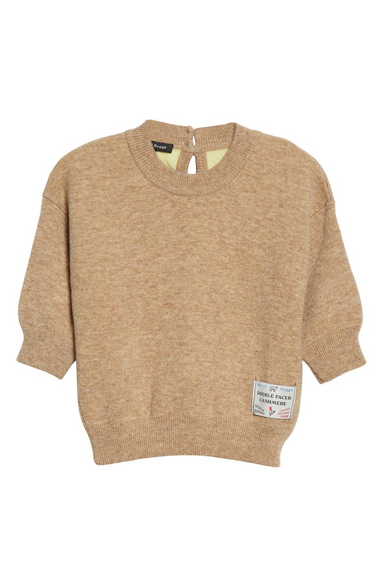 Meryll Rogge Short Sleeve Double Face Cashmere & Wool Sweater, Alternate, color, 