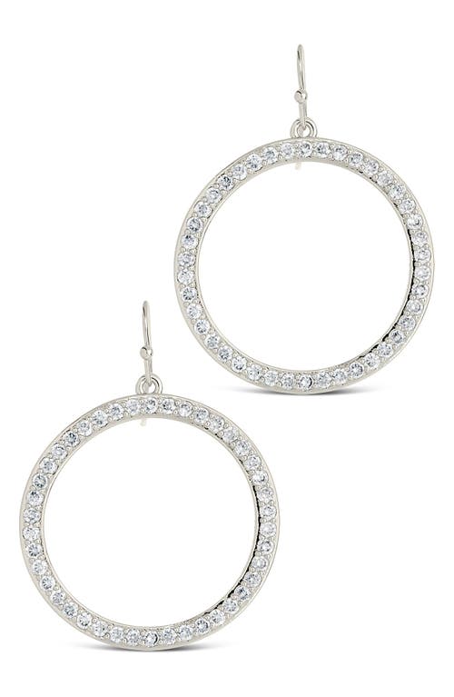 Sterling Forever Della Cubic Zirconia Circle Drop Earrings In Silver
