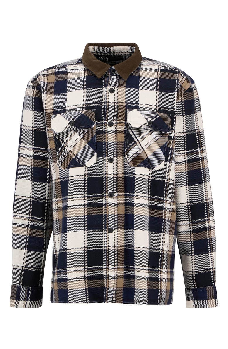 Barbour Grasmoor Plaid Heavyweight Cotton Twill Button-Up Shirt, Alternate, color, Navy