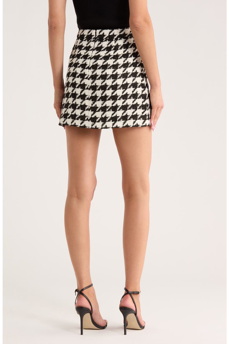 Marseille Houndstooth Miniskirt, Alternate, color, ECRU/ BLACK/ GOLD HOUNDSTOOTH