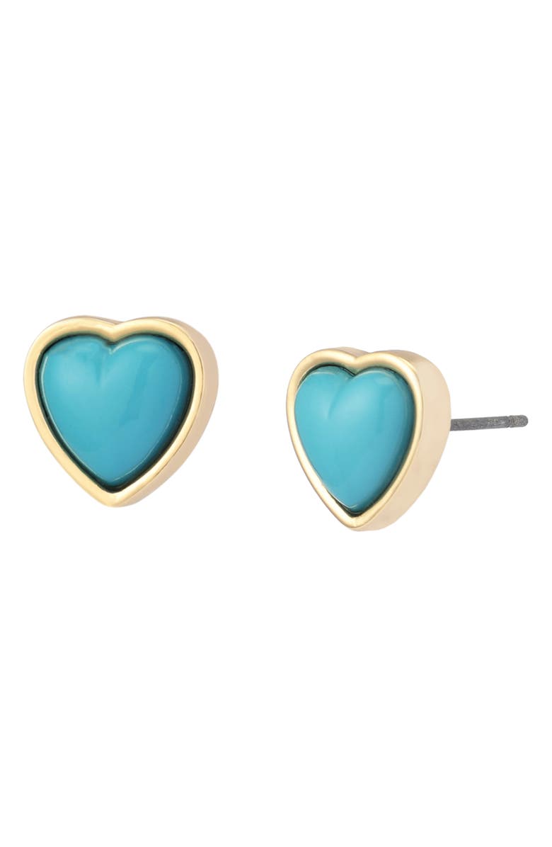 Betsey Johnson Heart Stud Earrings, Main, color, 