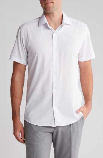 TOM BAINE Slim Fit Performance Short Sleeve Button-Up Shirt