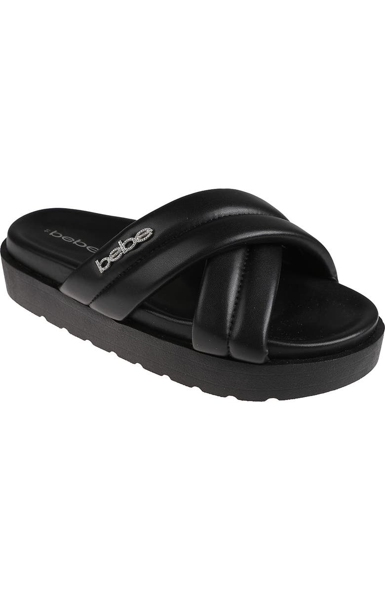 bebe Platform Slide Sandal, Main, color,