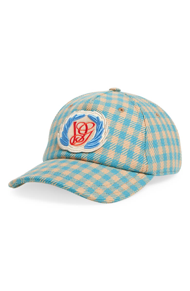 Valentino Garavani VG Signature Patch Cotton & Virgin Wool Twill Baseball Cap, Main, color, Blue Multi