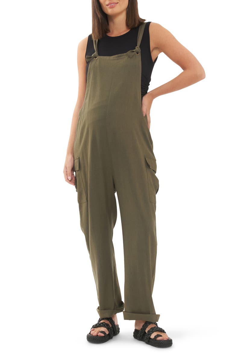 Ripe Maternity Cargo Pocket Maternity Jumpsuit, Main, color, 