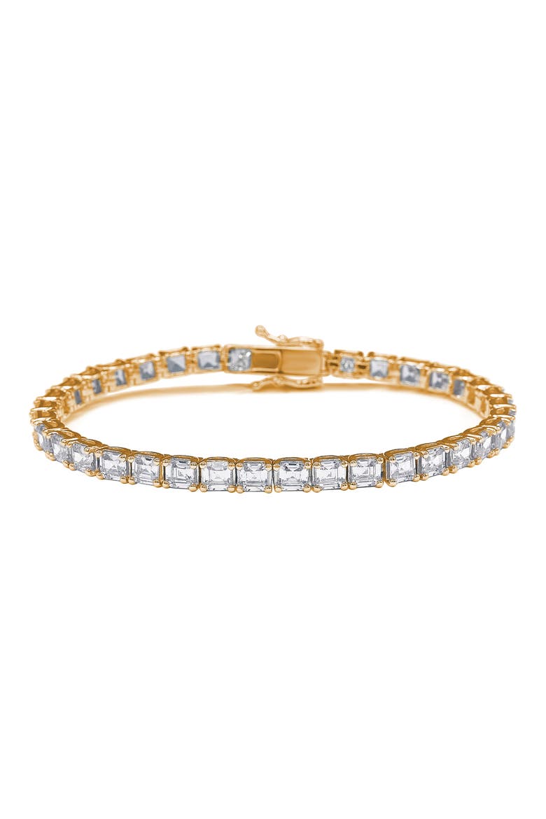 Rose Gold Plate Sterling Silver Cubic Zirconia Tennis Bracelet, Alternate, color, ROSE
