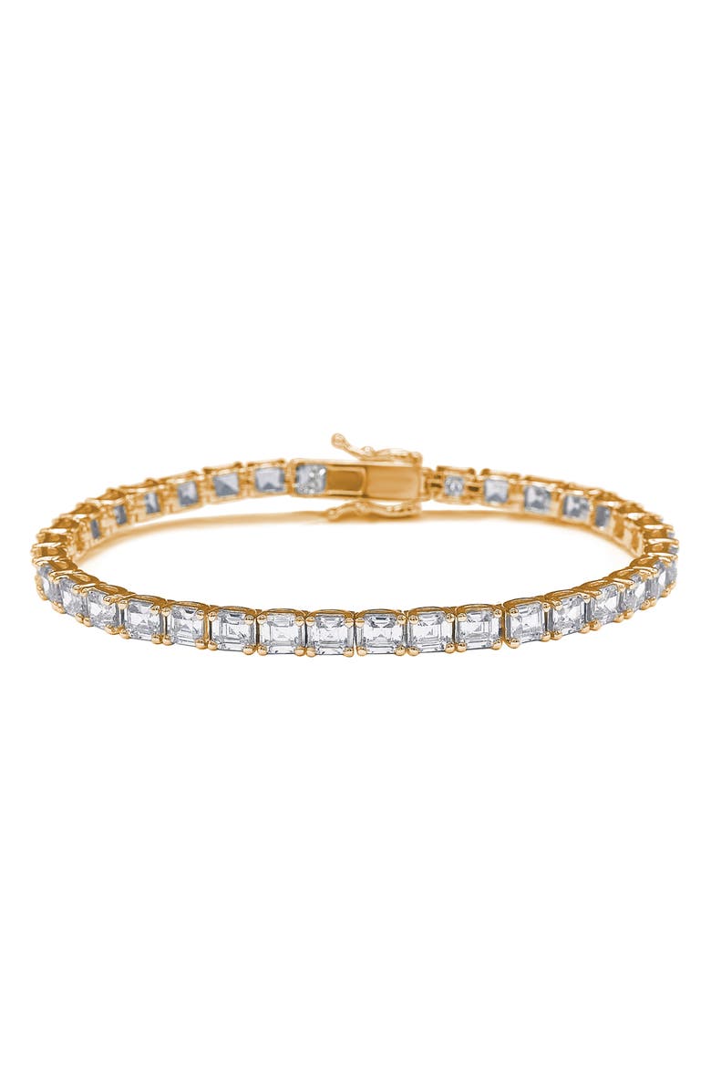 SUZY LEVIAN Rose Gold Plate Sterling Silver Cubic Zirconia Tennis Bracelet, Alternate, color, Rose