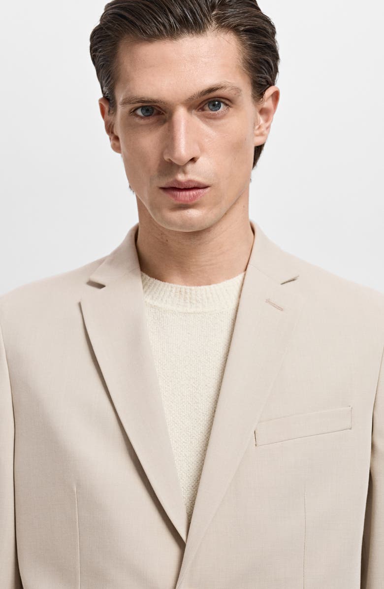 MANGO Slim Fit Suit Jacket, Alternate, color, Beige