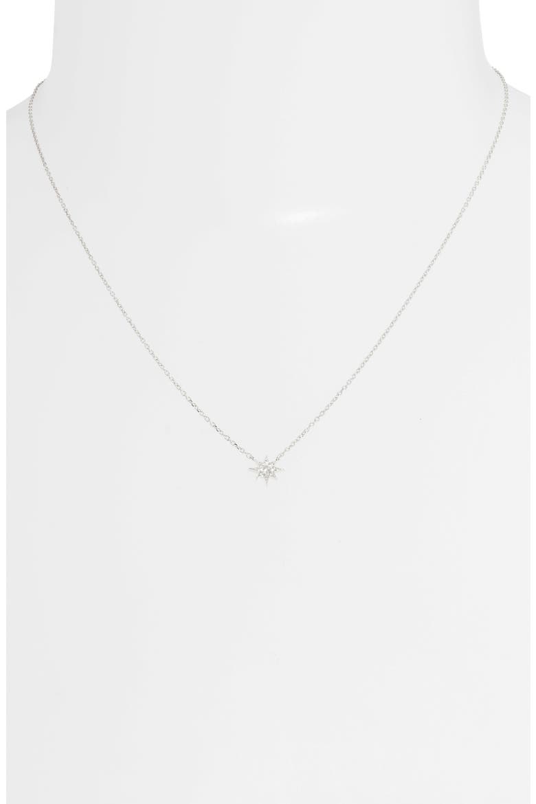Sapphire Starburst Pendant Necklace, Alternate, color, WHITE SILVER
