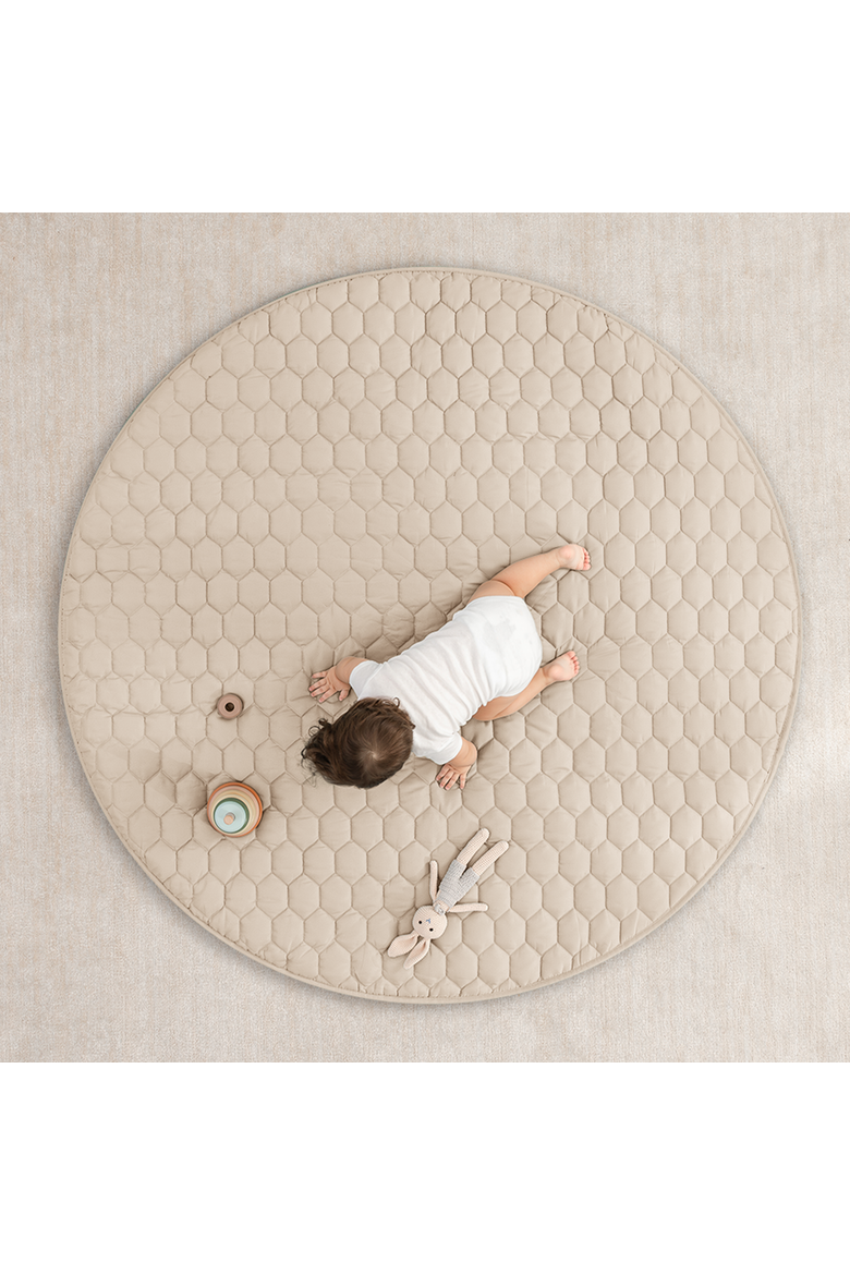 Premium Play Mat with Non-Slip Bottom, Round, Alternate, color, Sand