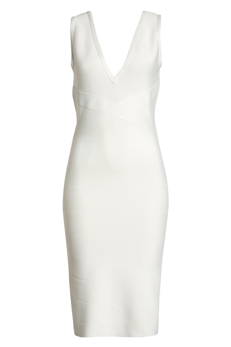 V-Neck Bandage Midi Dress, Alternate, color, IVY