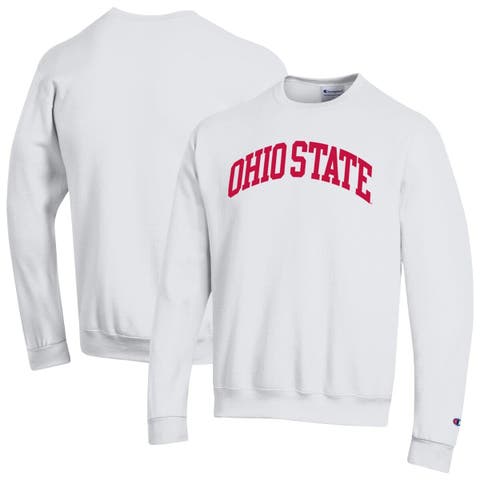 Men's Champion  White Ohio State Buckeyes Basic Arch Fleece Pullover Sweatshirt