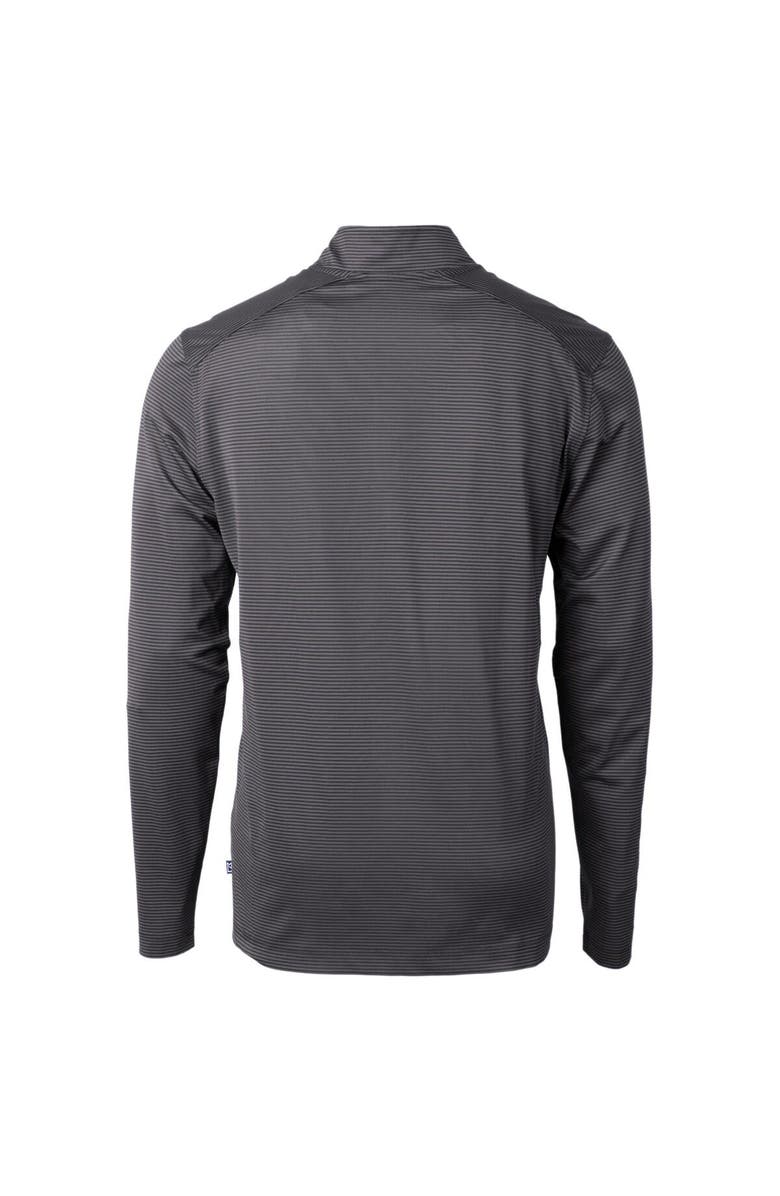 Cutter & Buck Men's Cutter & Buck Black/Gray Chicago White Sox Virtue Eco Pique Micro Stripe Recycled Quarter-Zip Pullover Top, Alternate, color, 