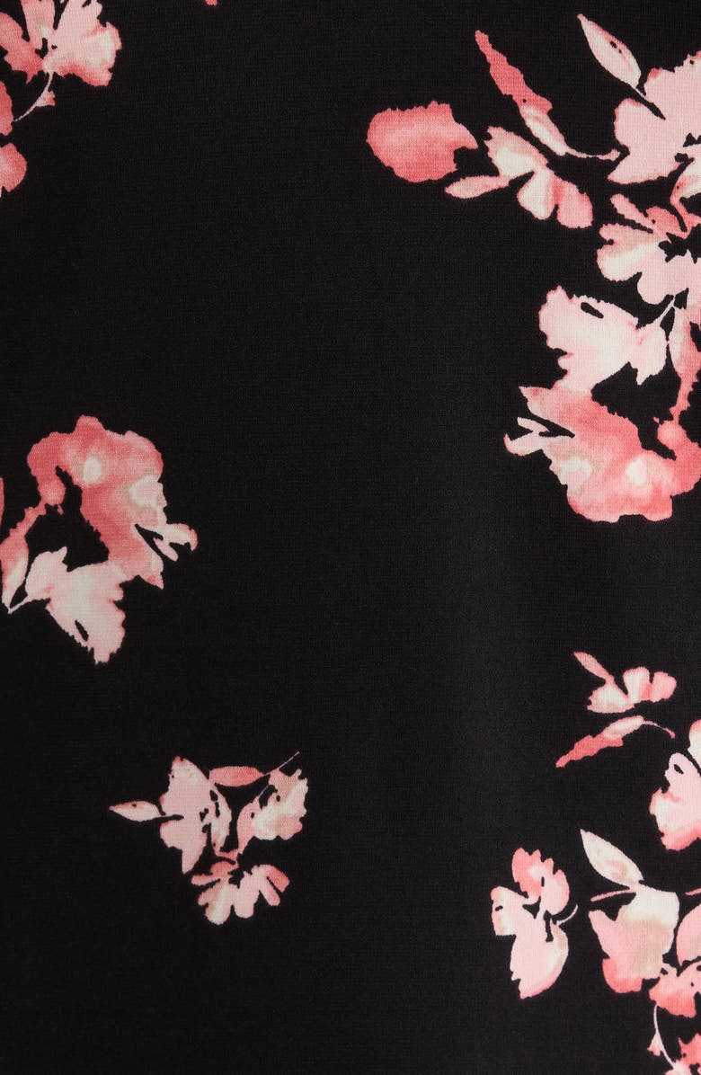 AK ANNE KLEIN Ruffle Sleeve Top, Alternate, color, Anne Black Multi