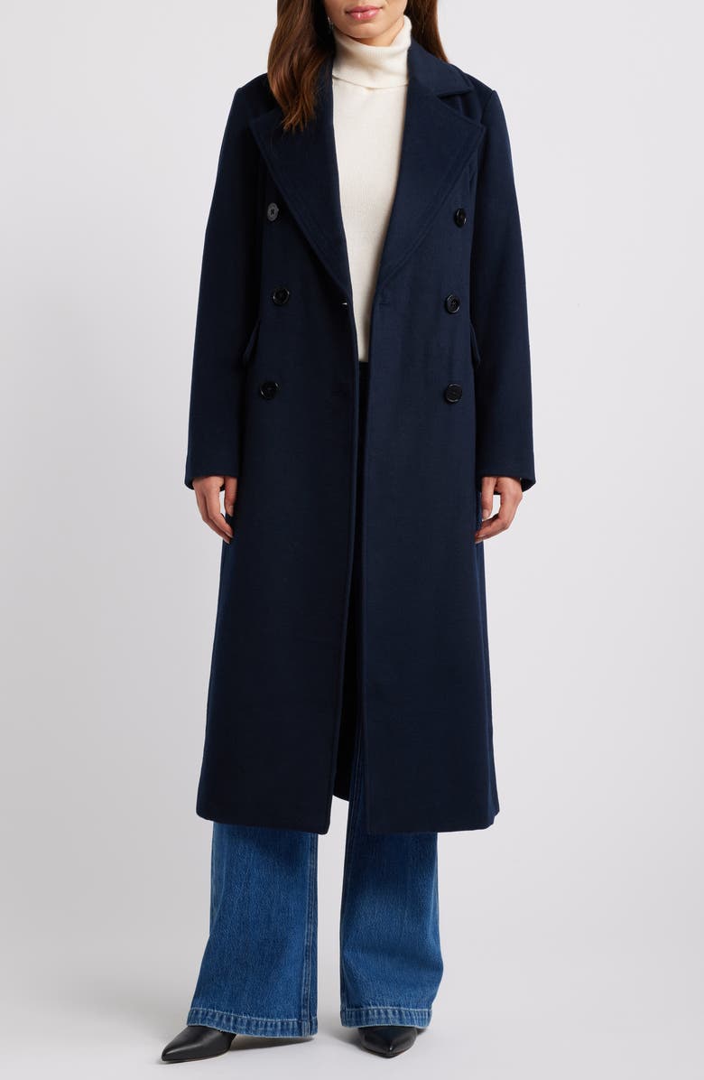 Michael Kors Double Breasted Wool Blend Long Coat, Alternate, color, 