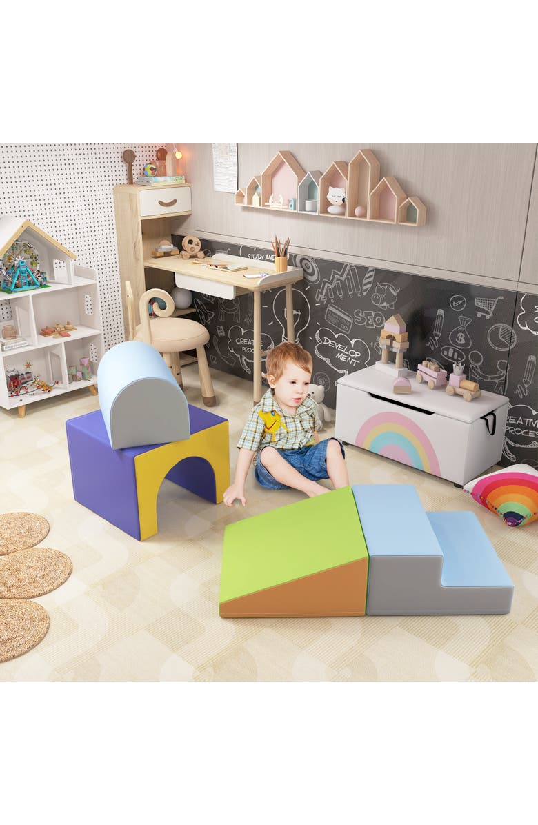 Qaba Foam Play Set for Toddlers, Easy-to-clean Soft 
Safe Climbing Set, Alternate, color, Contemporary