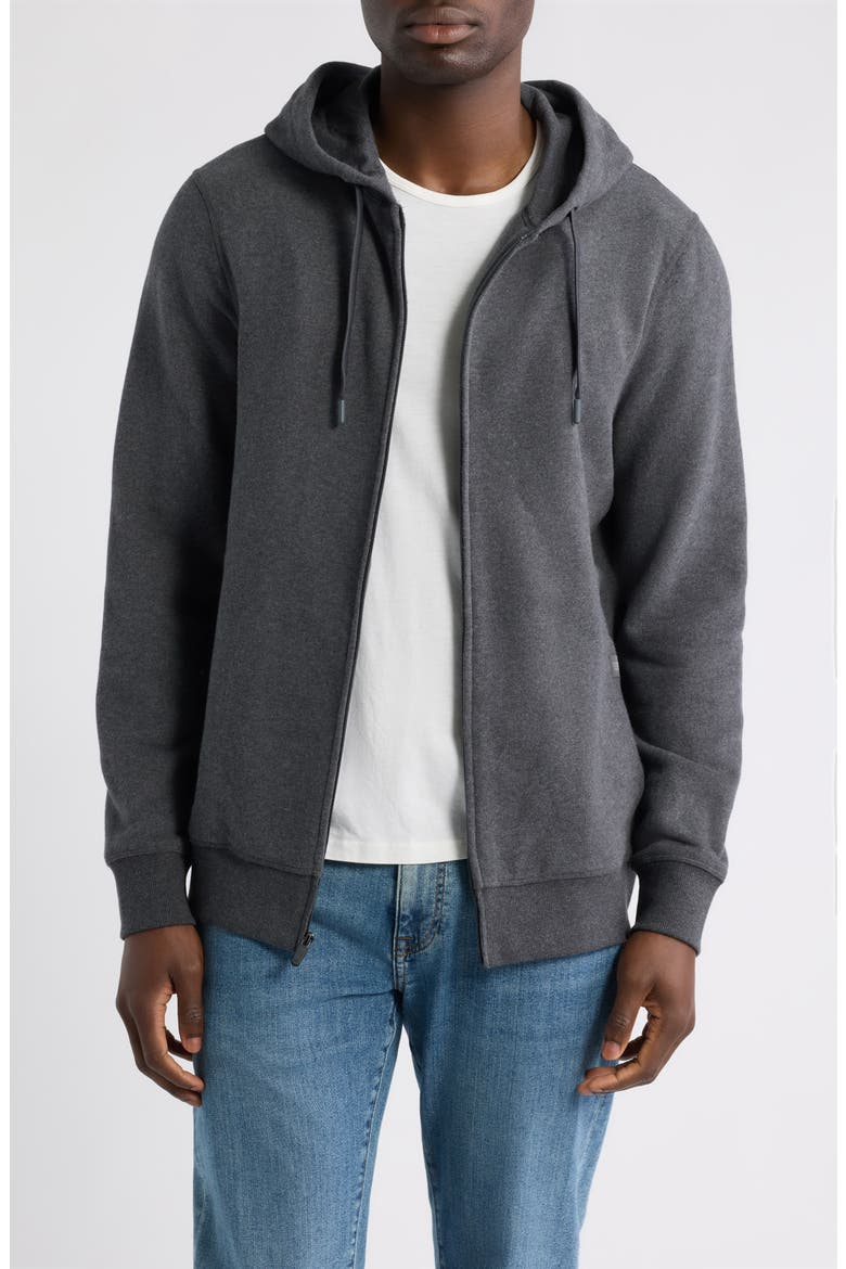 Ace Cotton Blend French Terry Zip Hoodie, Main, color, CHARCOAL HEATHER