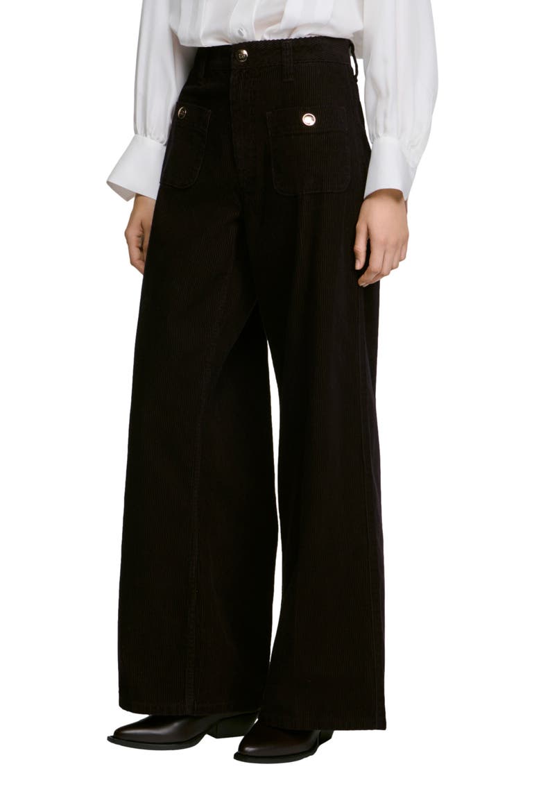 Velvet straight-leg trousers, Alternate, color, Bordeaux