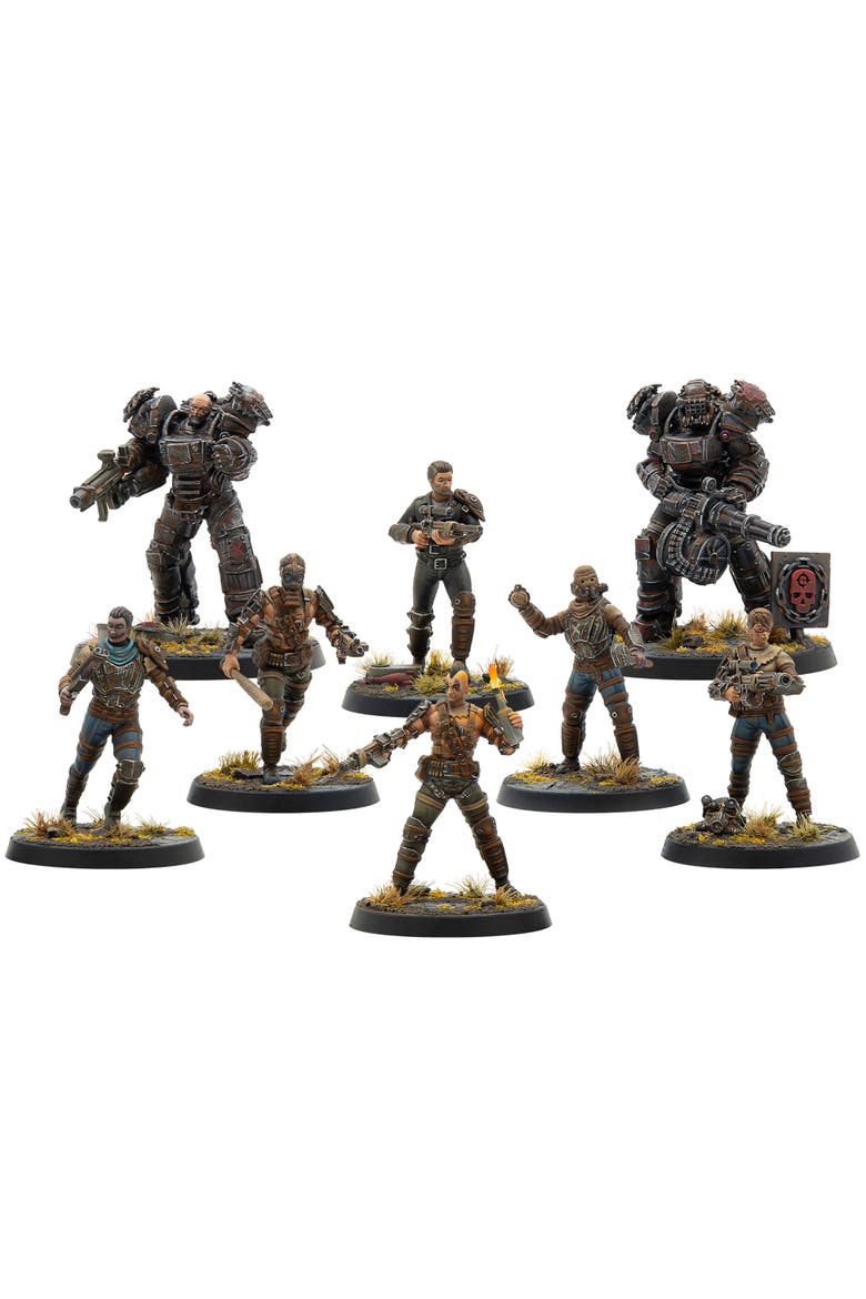 Fallout Miniatures Wasteland Raiders 8 Resin Figures, Alternate, color, Multicolored