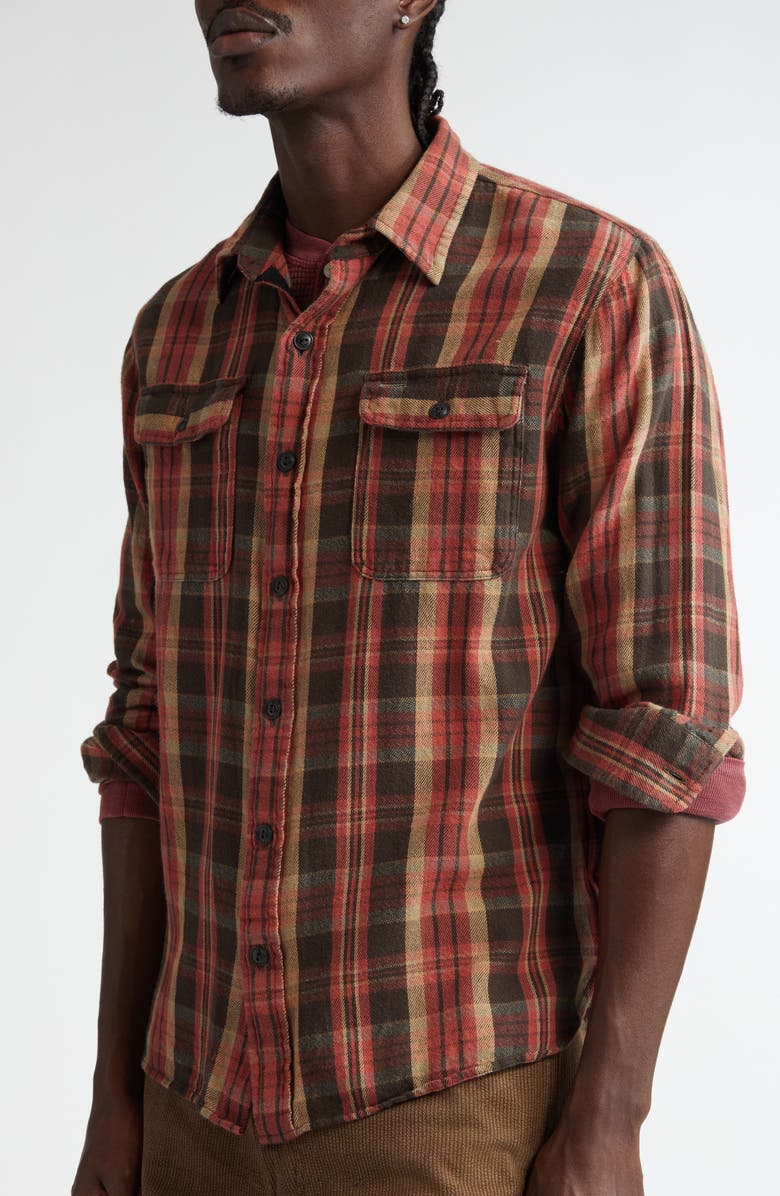 Double RL Plaid Cotton Twill Work Shirt, Alternate, color, 
