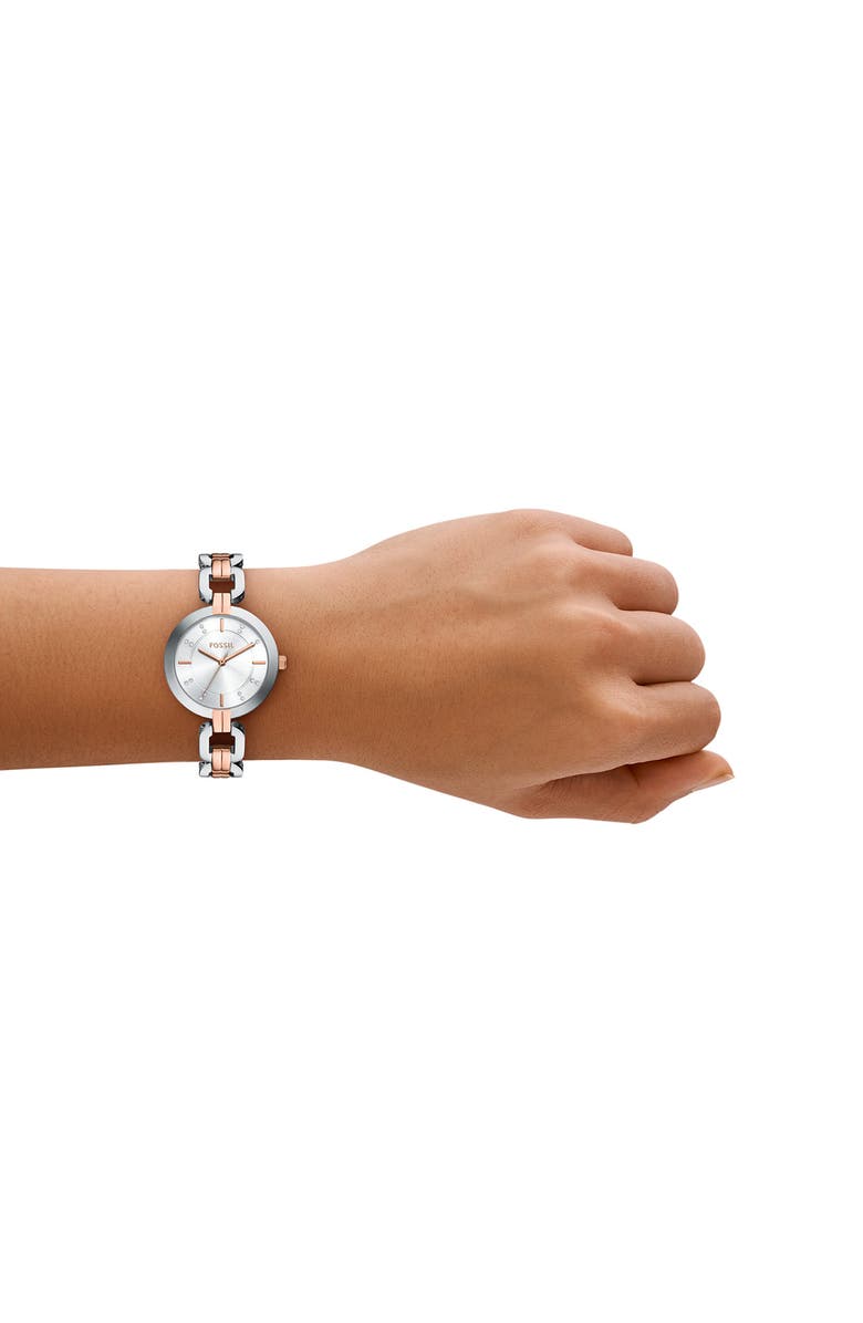 Fossil Kerrigan Two-Tone Bracelet Watch, 32mm, Alternate, color, Silver/ Two Tone