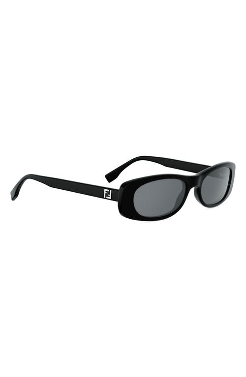 Fendi Ff Squared 53mm Oval Sunglasses In Black