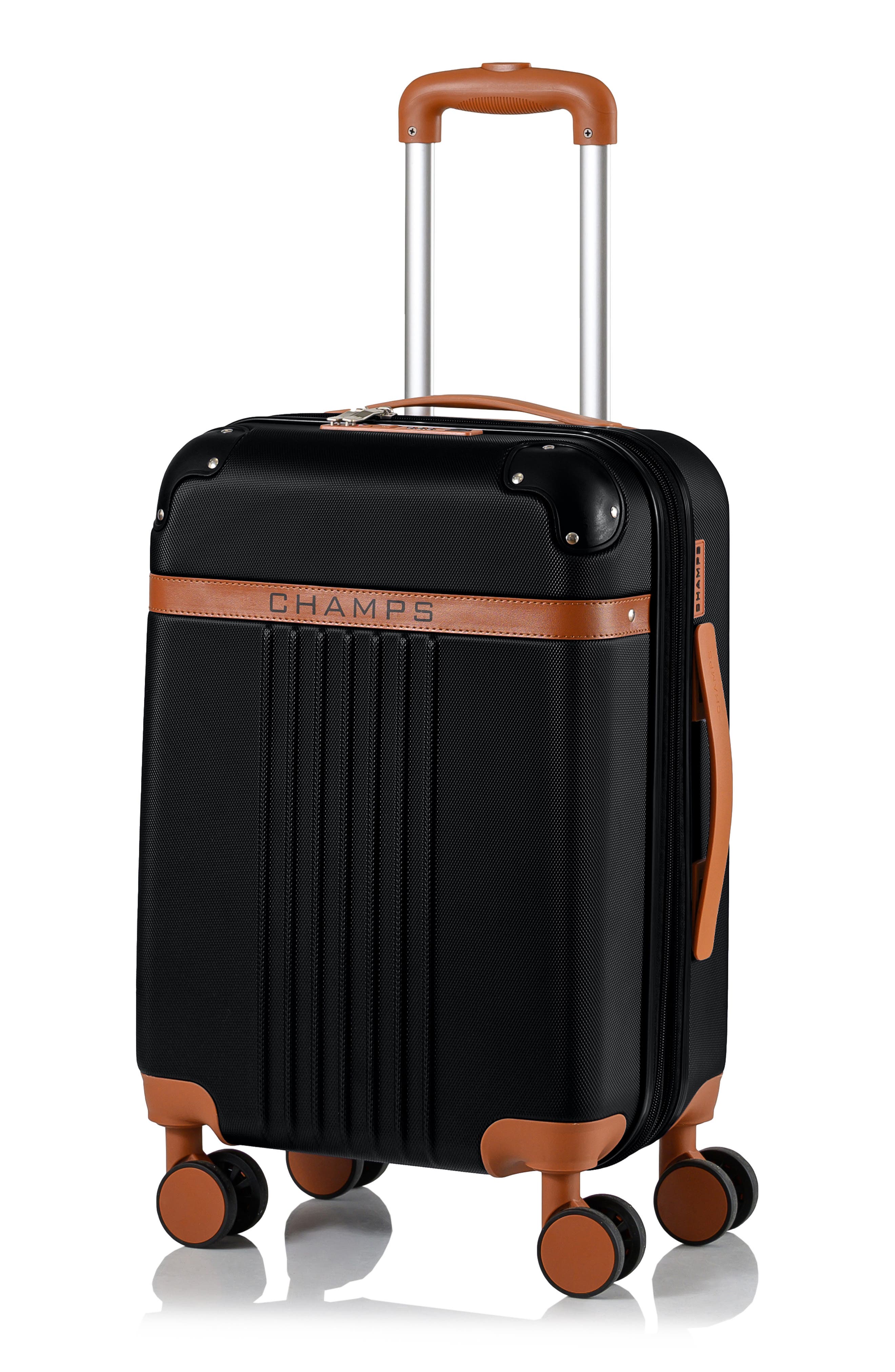 CHAMPS Vintage Carry-On Hardside Spinner, Alternate, color, Black