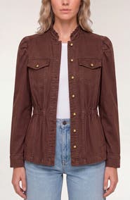 Liverpool Los Angeles Puff Sleeve Ruffle Trim Trucker Jacket