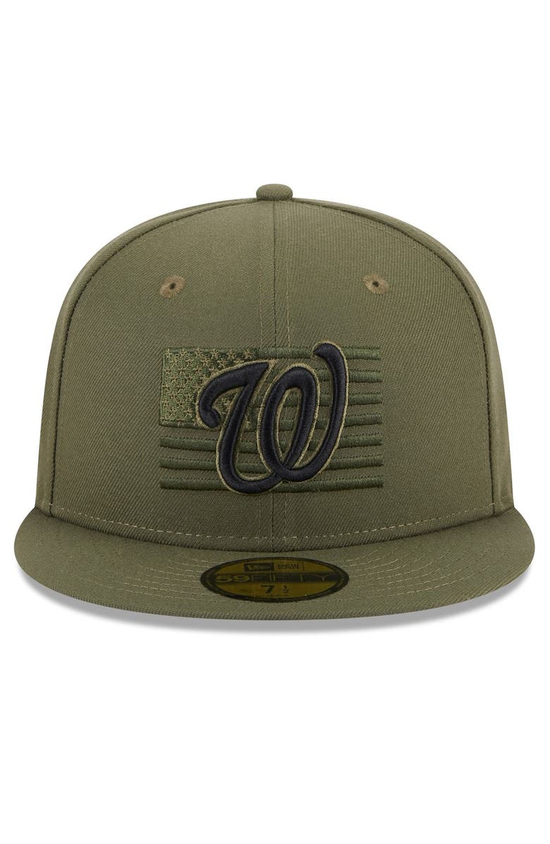 New Era Men's New Era  Green Washington Nationals 2023 Armed Forces Day On-Field 59FIFTY Fitted Hat, Alternate, color, 