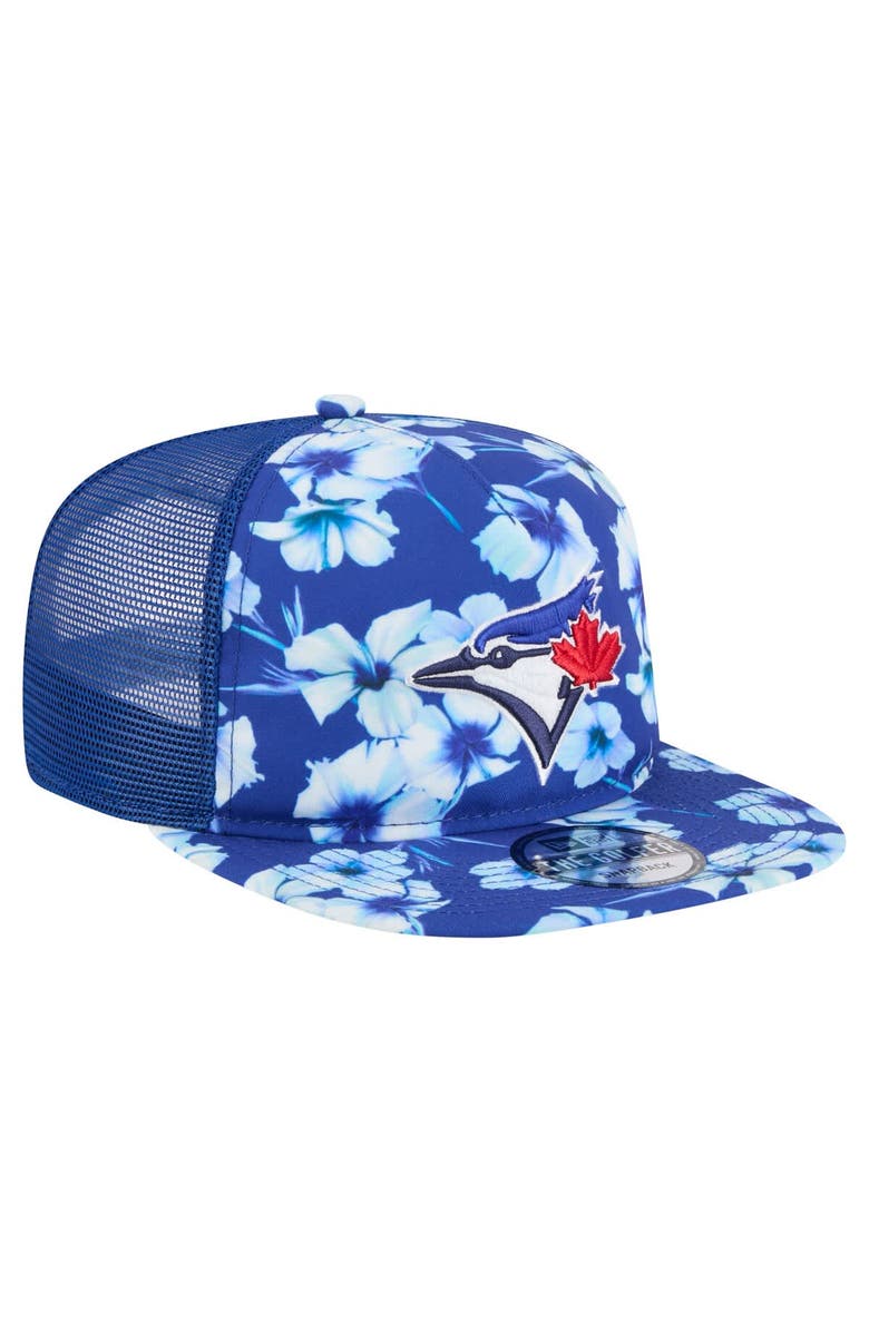 New Era Men's New Era Royal Toronto Blue Jays Adventure Pattern Golfer Trucker Snapback Hat, Alternate, color, 